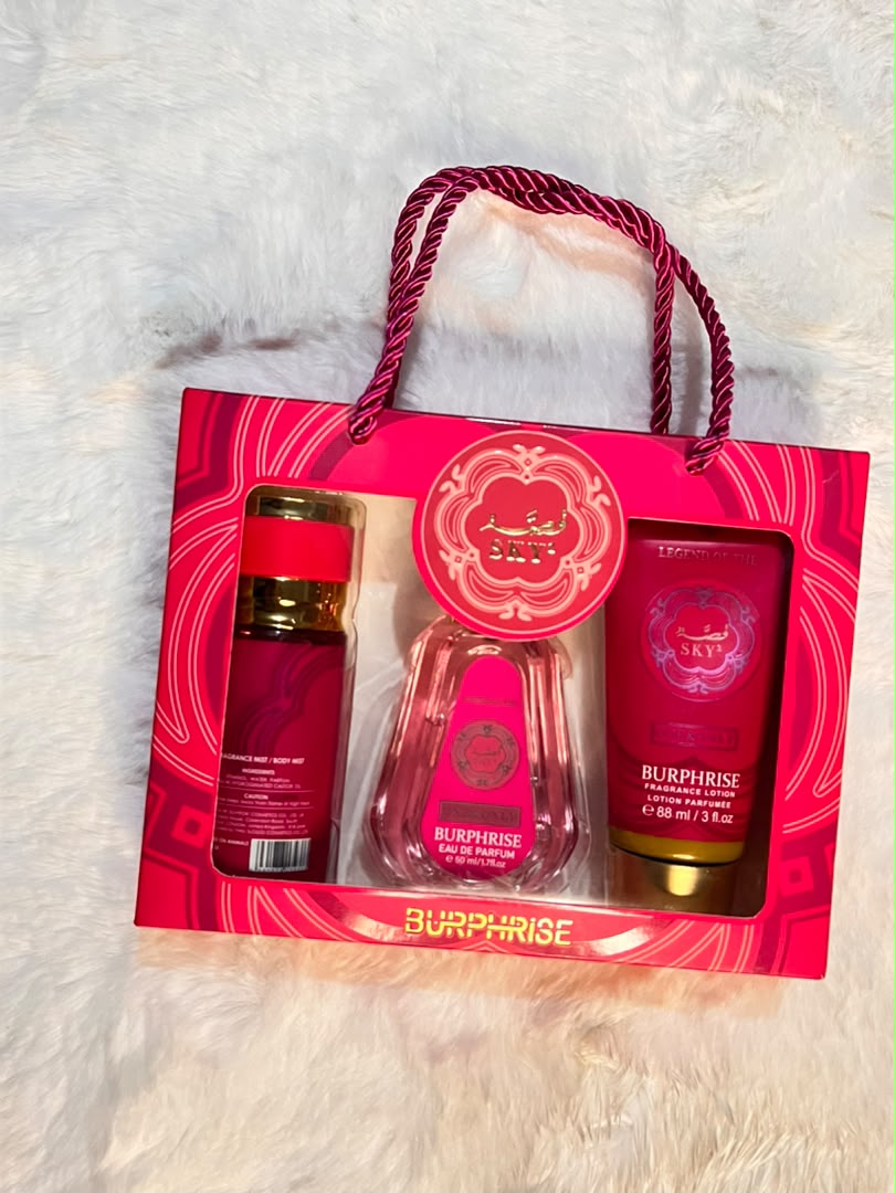 Burphrise perfume , lotion and mist set 