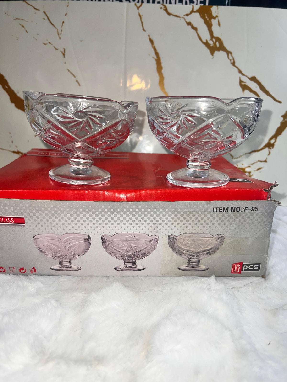 Crystal dessert  with pedestal bases