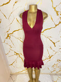Maroon bodycon dress