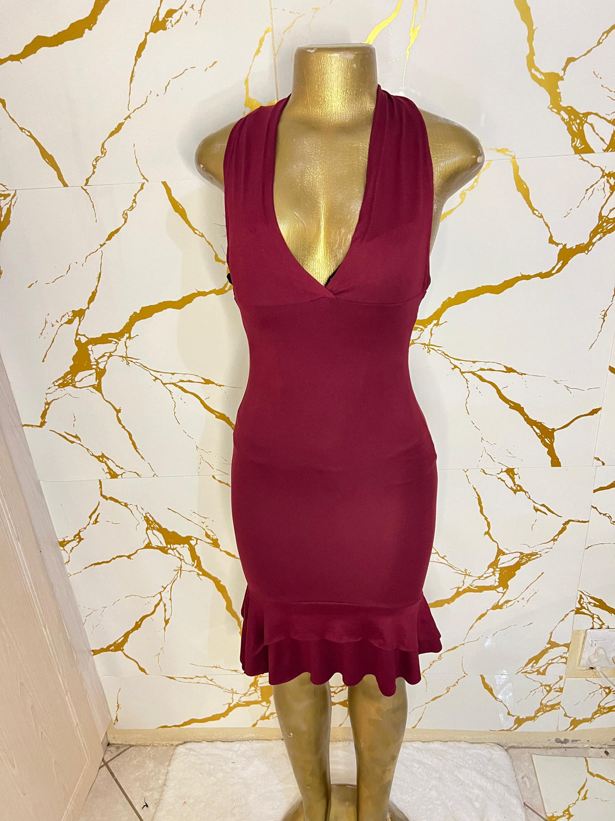 Maroon bodycon dress