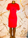 Bright red short-sleeve Nike dress