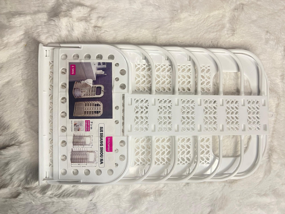 White plastic 5-tier hanging shelf