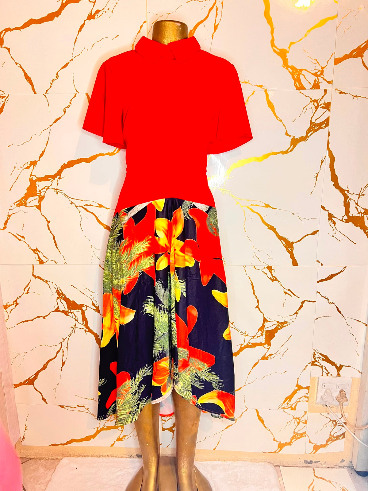  tropical floral print dress