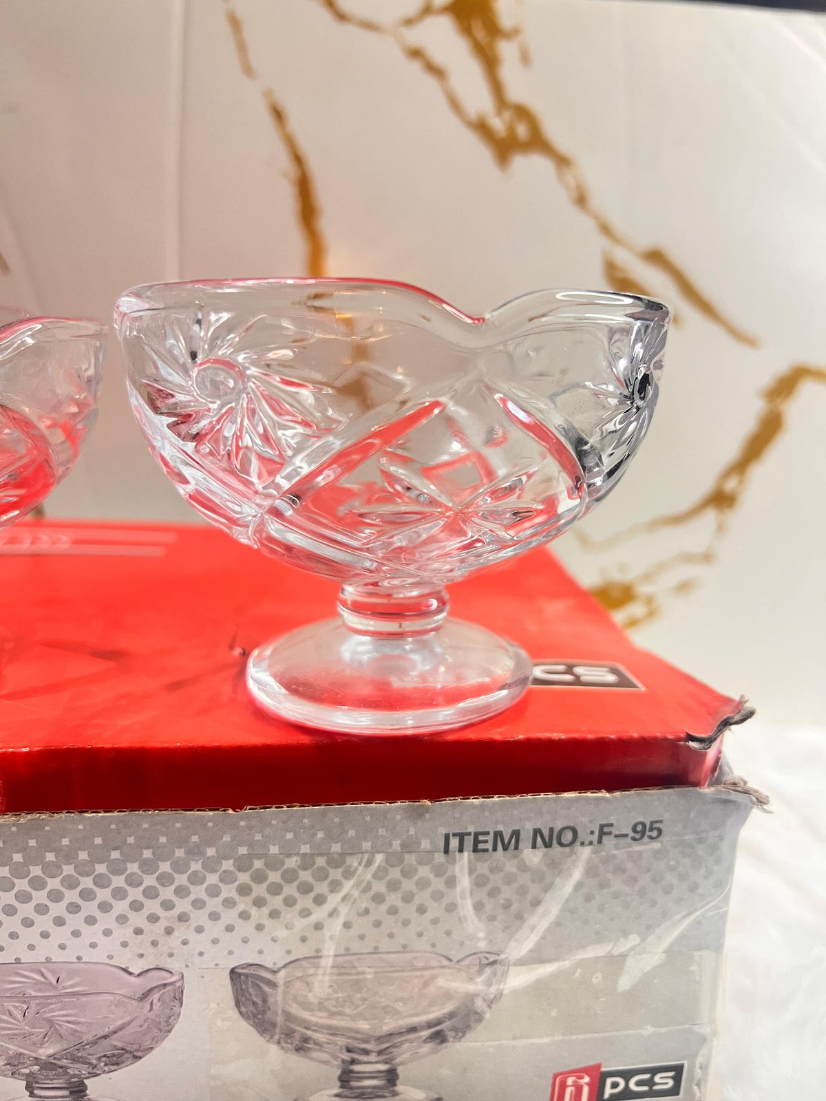 Crystal dessert  with pedestal bases