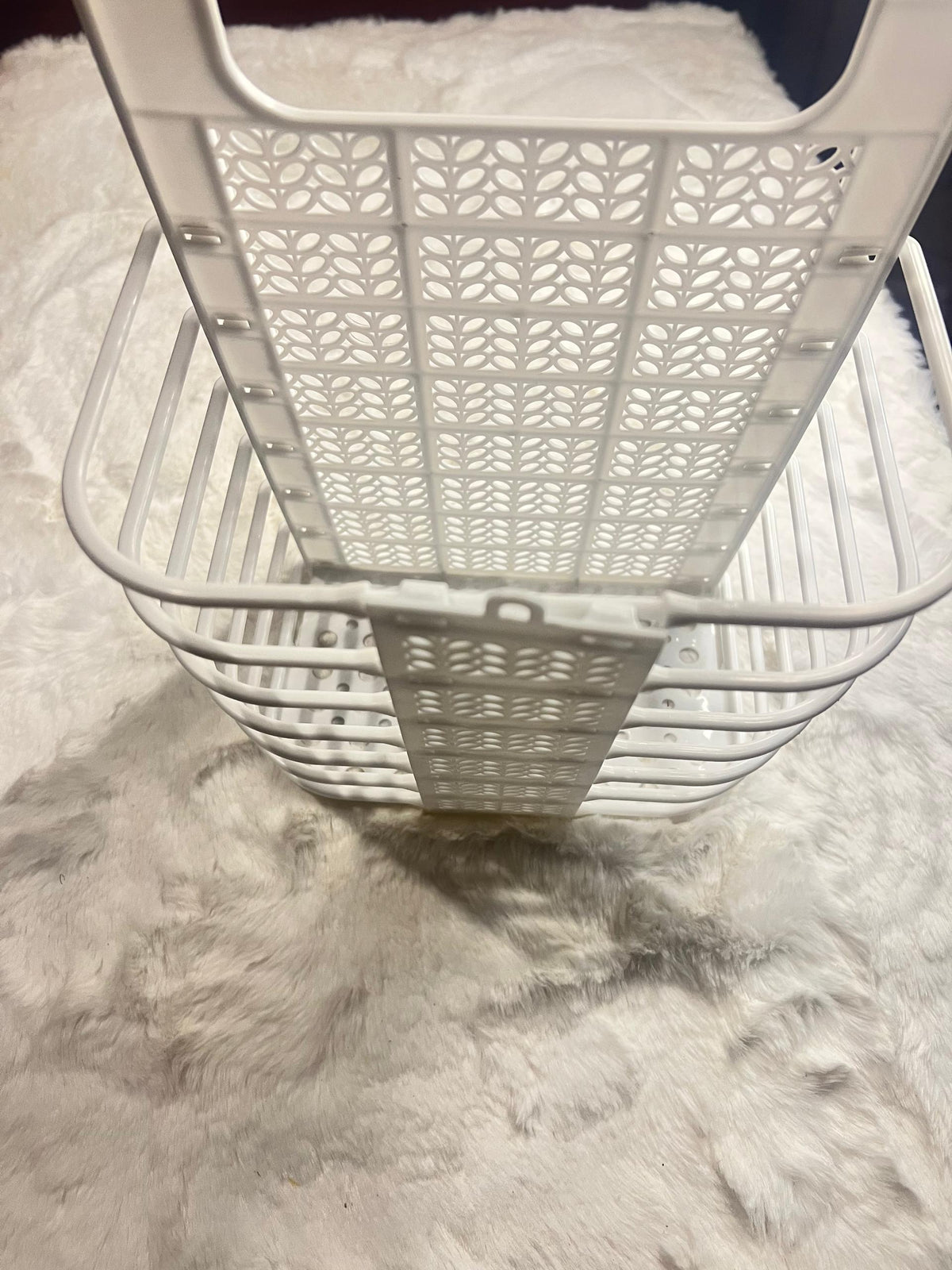 White plastic 5-tier hanging shelf