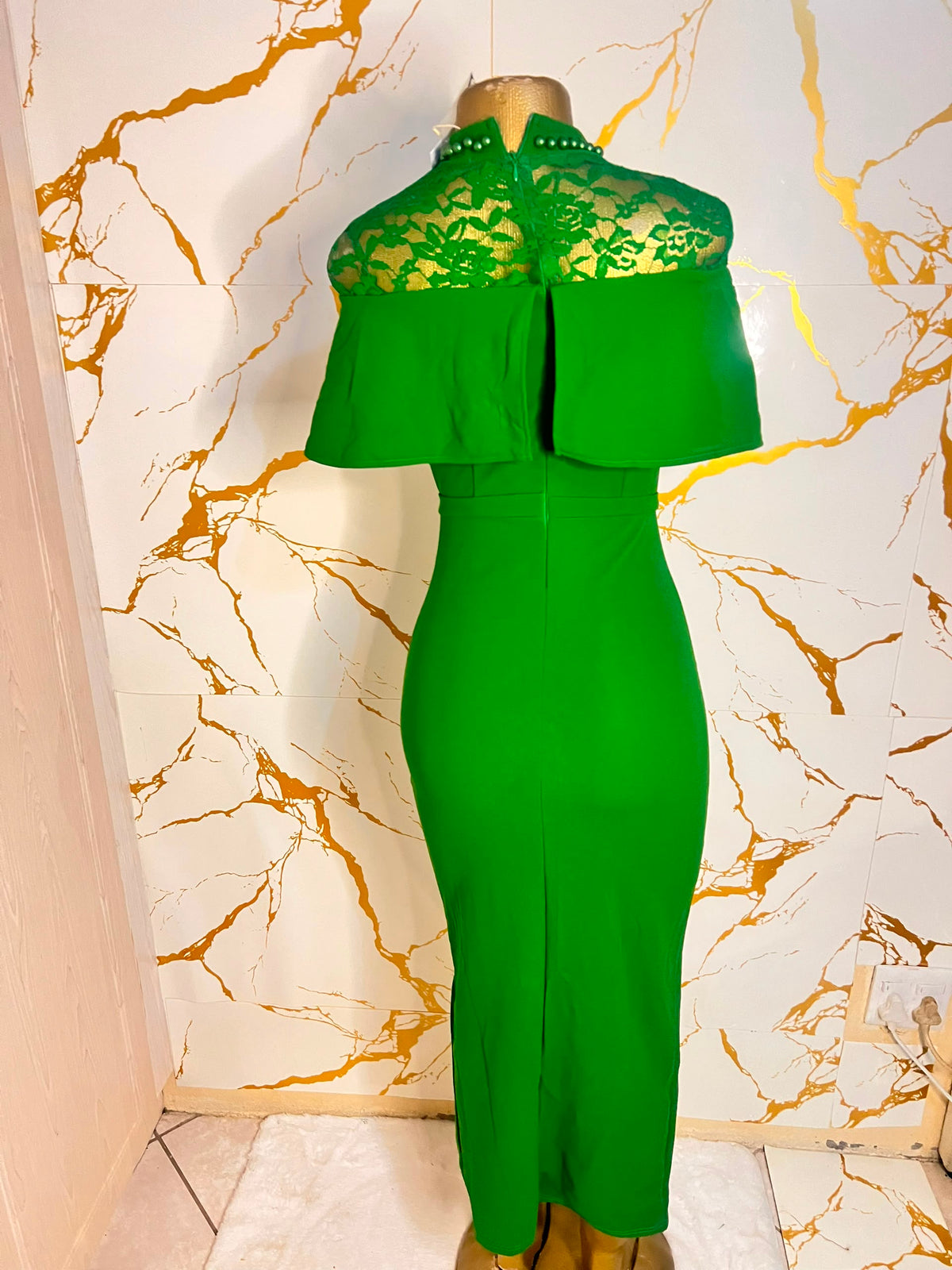 Bright green midi dress