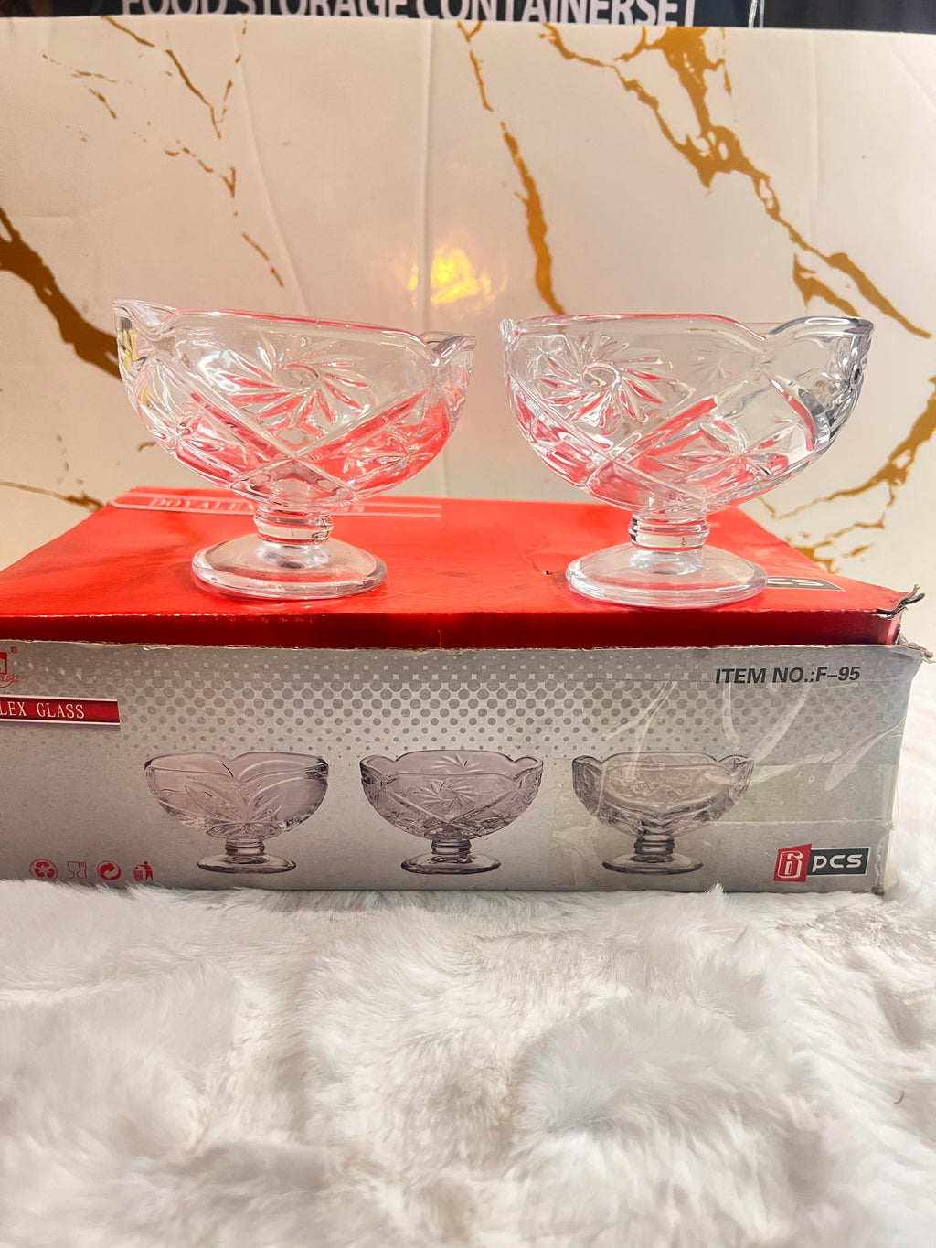 Crystal dessert  with pedestal bases
