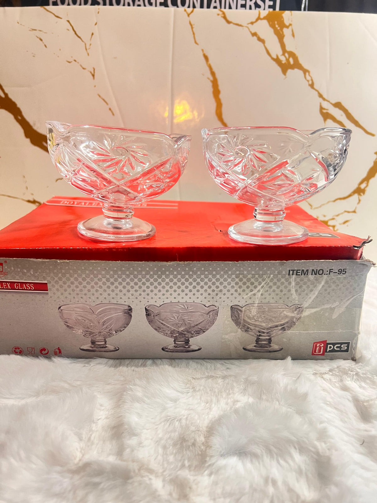 Crystal dessert  with pedestal bases