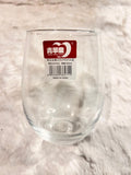 Set of 6 clear stemless wine glass