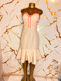 A strapless fit-and-flare dress 