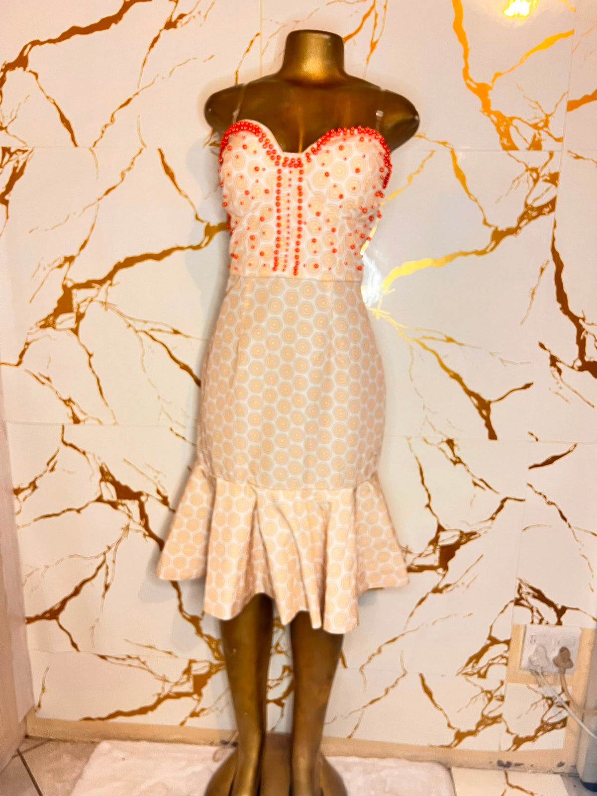 A strapless fit-and-flare dress 