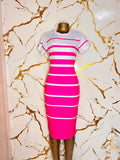 A short-sleeve bodycon dress 
