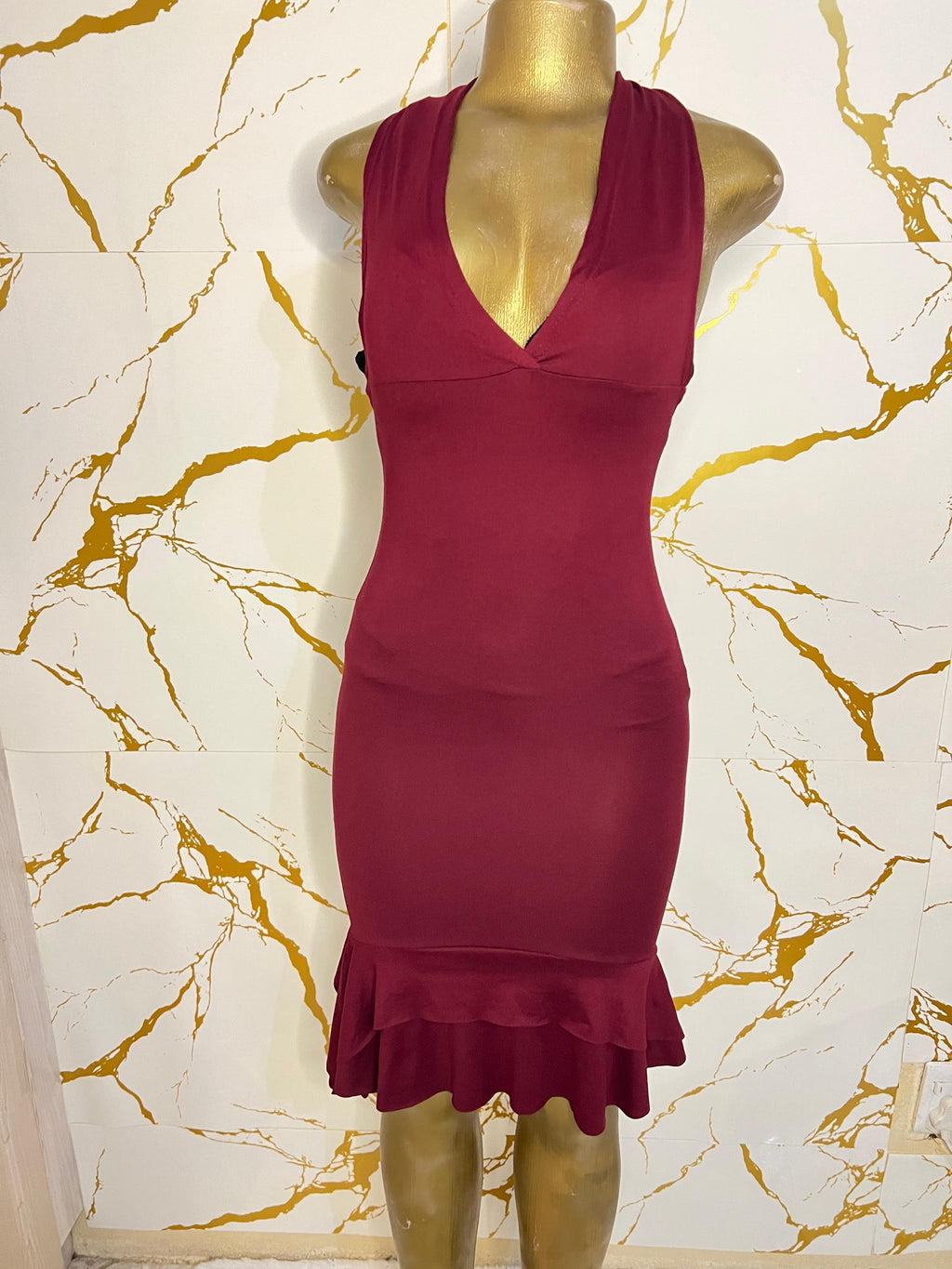 Maroon bodycon dress