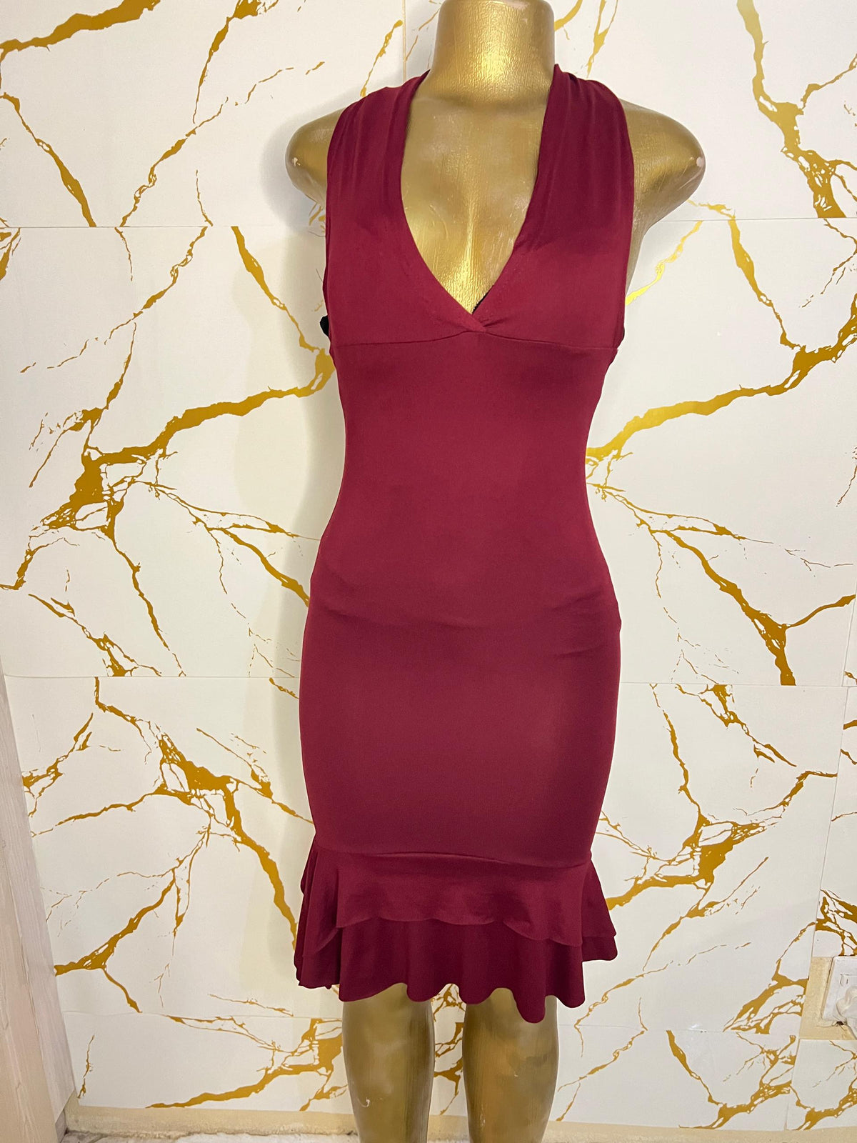 Maroon bodycon dress