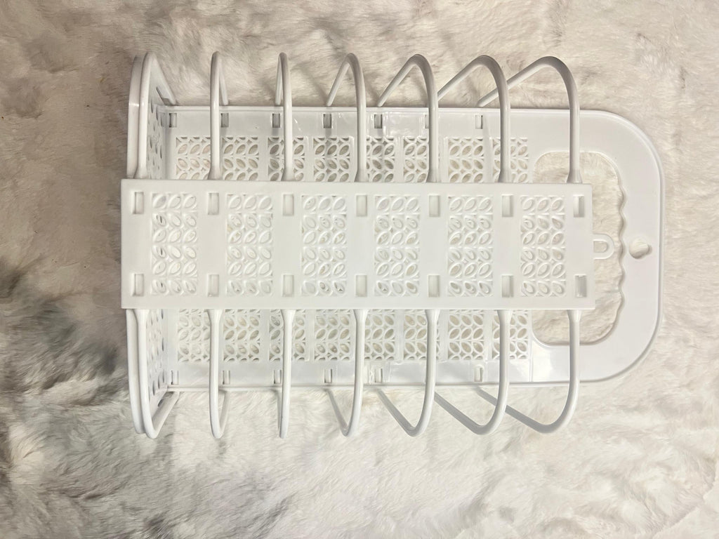White plastic 5-tier hanging shelf