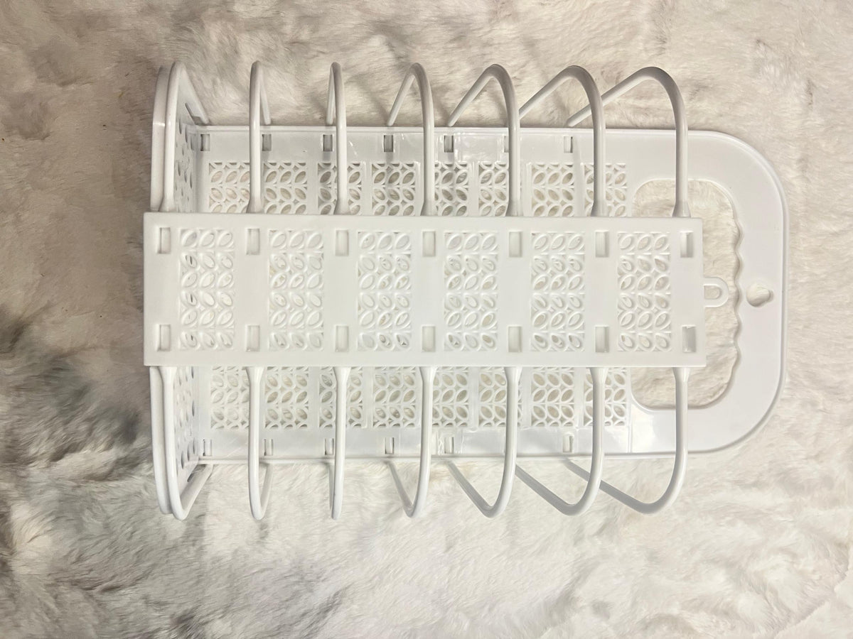White plastic 5-tier hanging shelf
