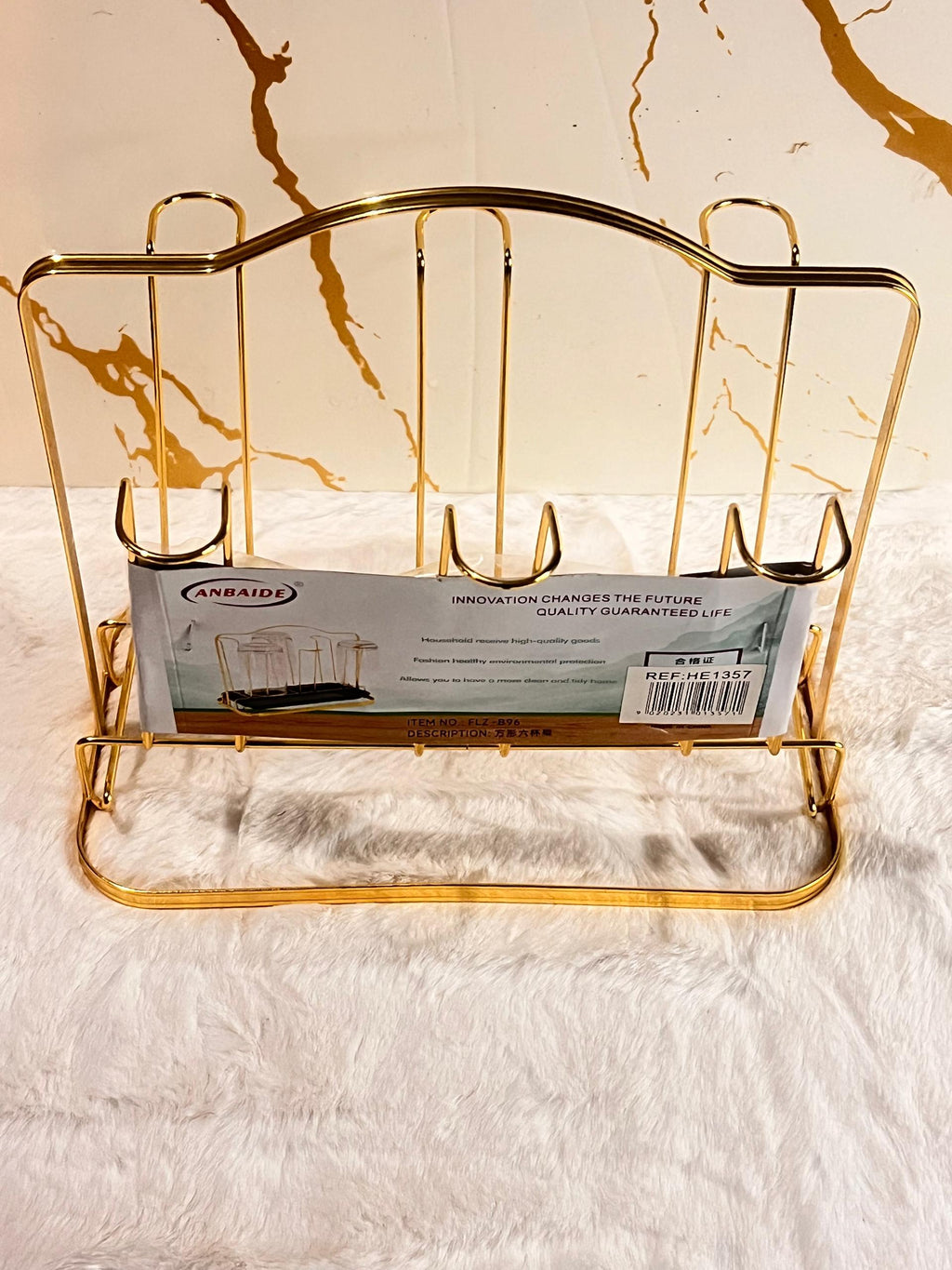 Gold metal baby bottle and cup holder 