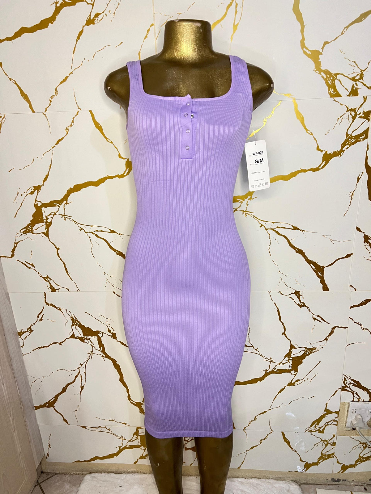 lavender ribbed knit sleeveless bodycon dress
