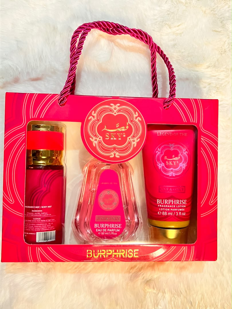 Burphrise perfume , lotion and mist set