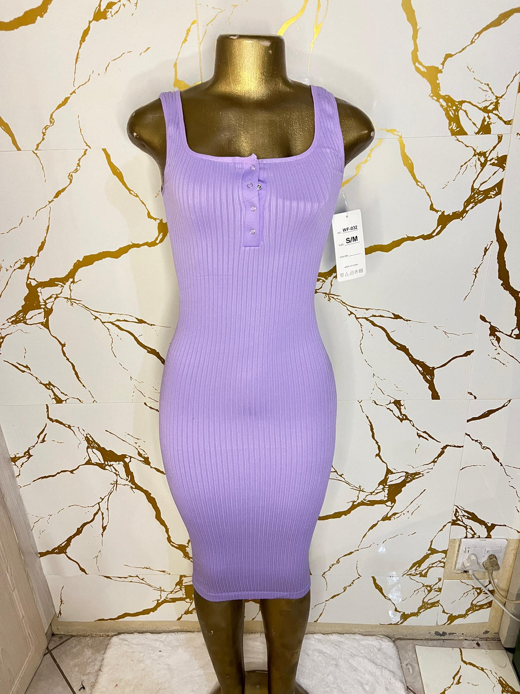lavender ribbed knit sleeveless bodycon dress