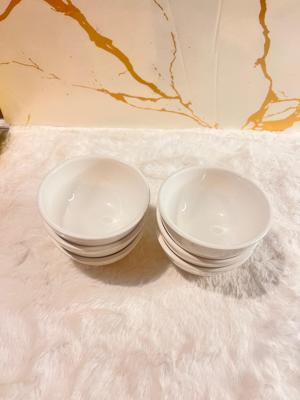 Set of 6 white ceramic bowls