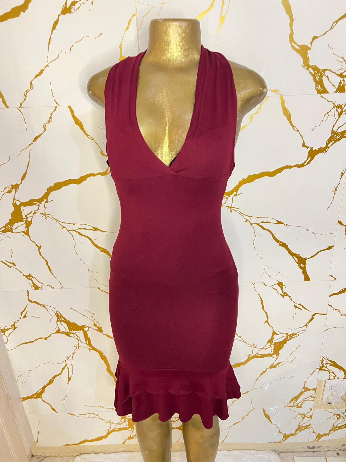 Maroon bodycon dress